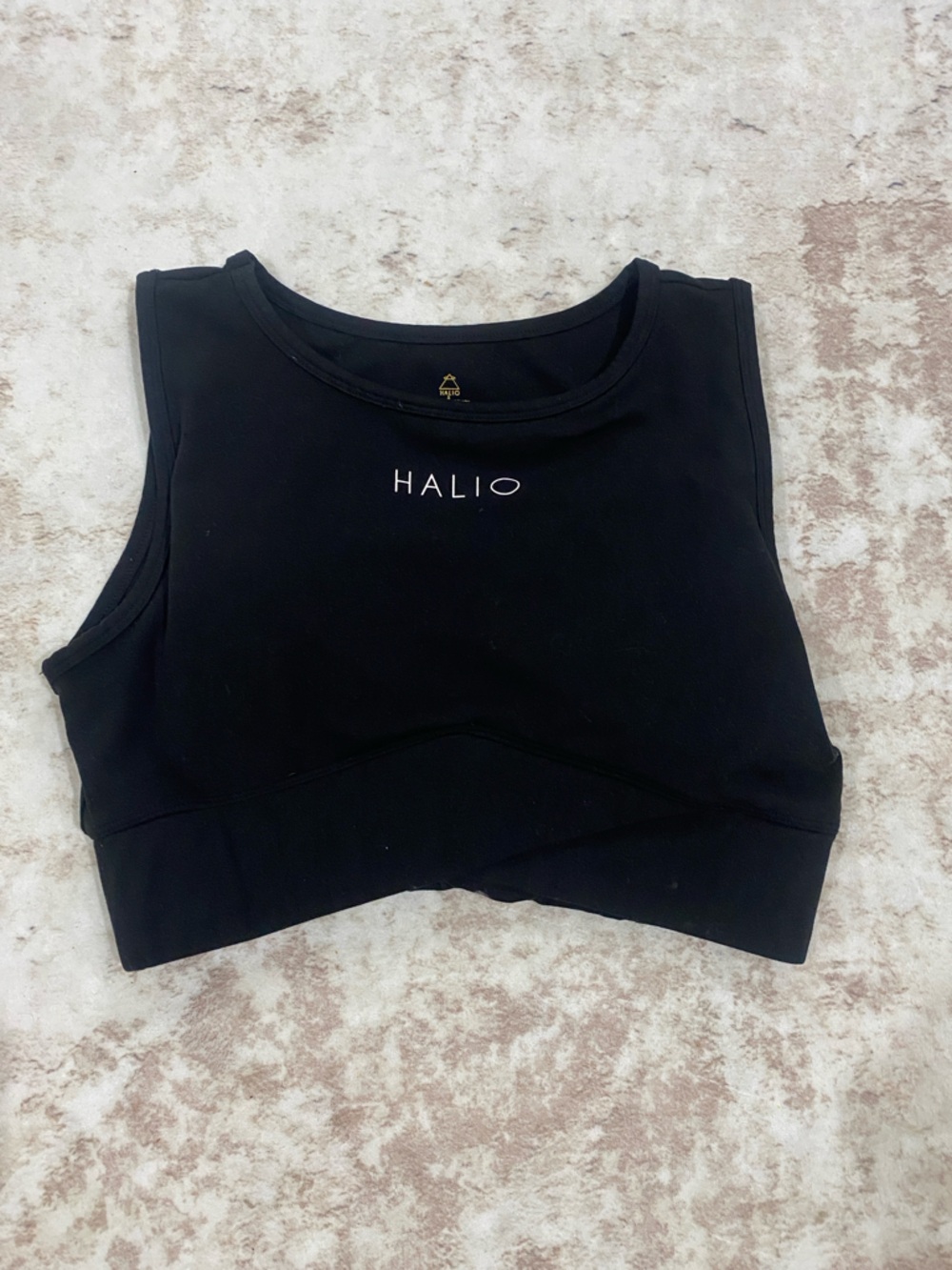 HALIO Black Women's Crop Tank Top - Sleek Everyday Activewear
